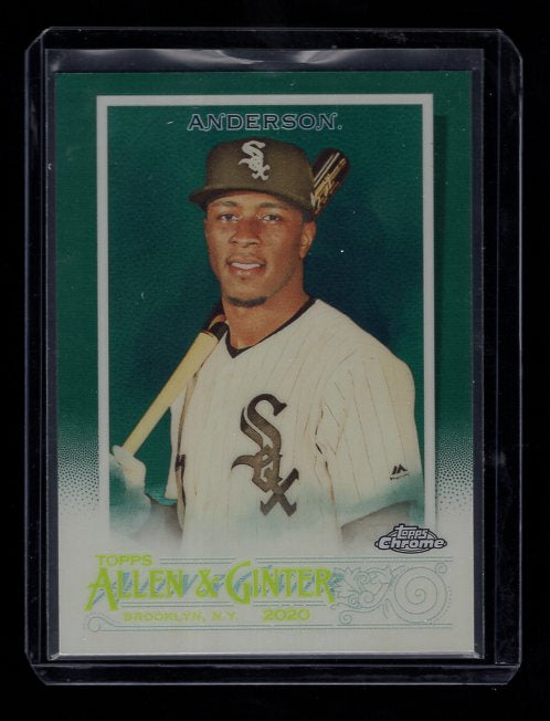 2020 Topps Allen and Ginter Chrome Green Refractors #103 Tim Anderson #'d /99 (Chicago White Sox)