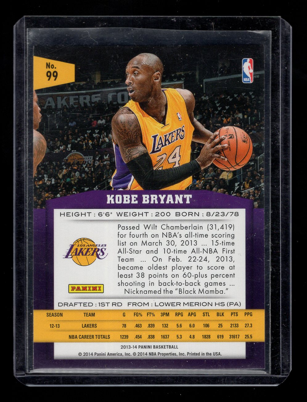 2013-14 Panini #99 Kobe Bryant (Los Angeles Lakers)