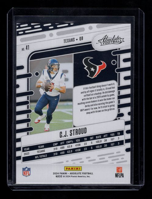 2024 Panini Absolute #41 C.J. Stroud (Houston Texans)