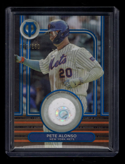 2024 Topps Tribute #SOA-PA Pete Alonso Stamp Of Approval Authentic Relic #'d /150 (Mets)