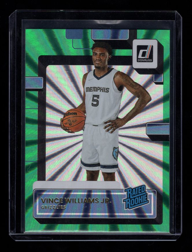 2022-23 Donruss Holo Green Laser #246 Vince Williams Jr. Rated Rookie (Memphis Grizzlies)