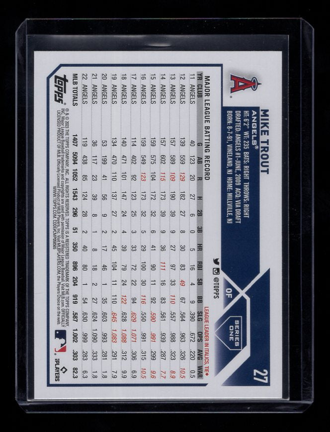 2023 Topps #27 Mike Trout (Los Angeles Angels)