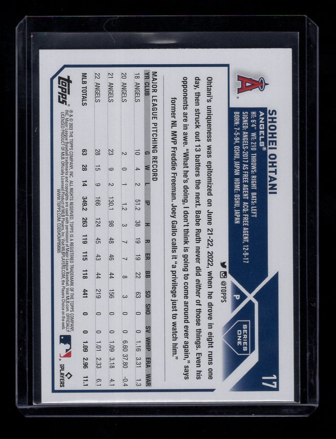 2023 Topps #17 Shohei Ohtani (Los Angeles Angels)