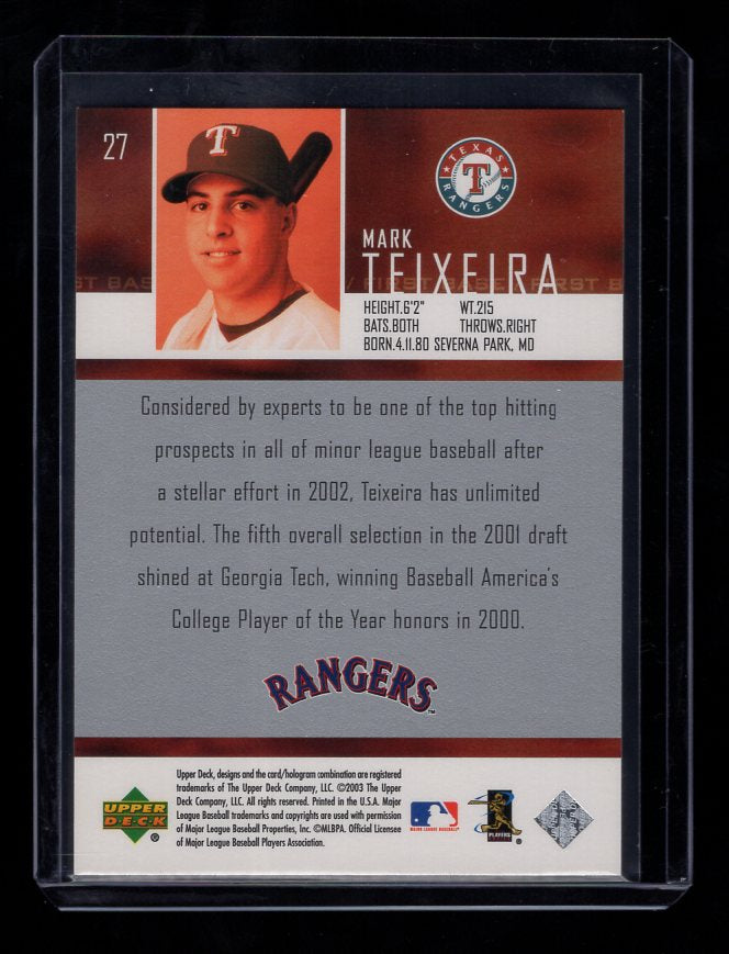 2004 Upper Deck #27 Mark Teixeira Star Rookie (Texas Rangers)