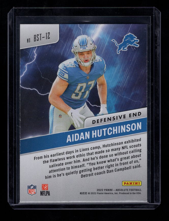 2022 Absolute By Storm #12 Aidan Hutchinson (Detroit Lions)