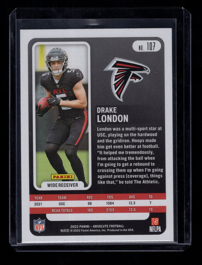 2022 Absolute #107 Drake London Rookie (Atlanta Falcons)