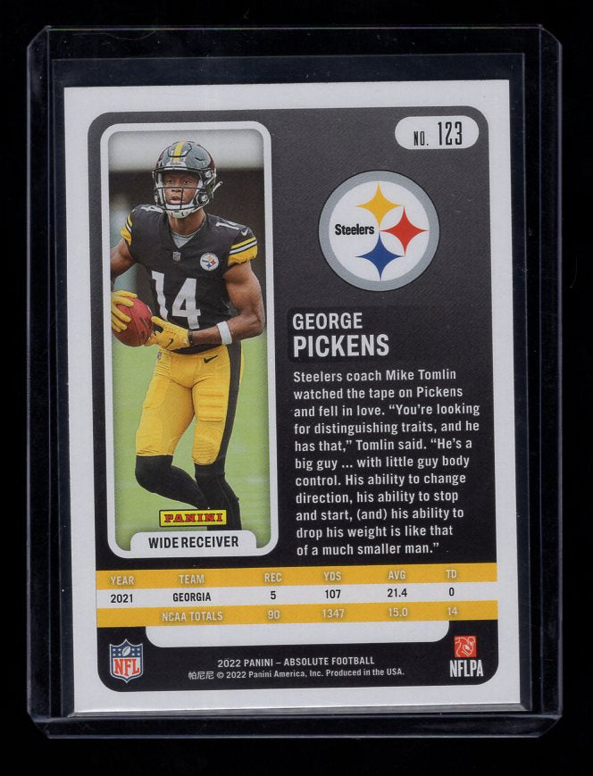 2022 Absolute #123 George Pickens Rookie (Pittsburgh Steelers)