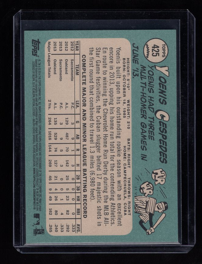 2014 Topps Heritage #425 Yoenis Cespedes (Oakland Athletics)