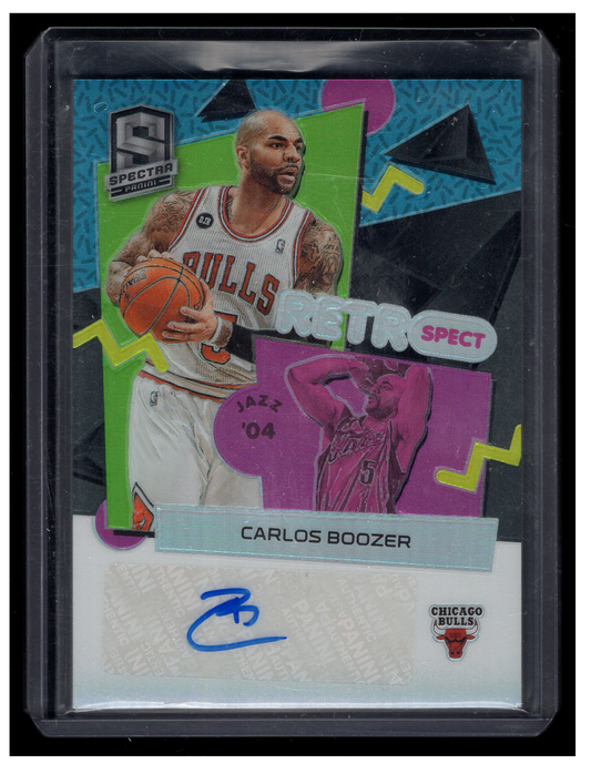 2022-23 Panini Spectra RetroSpect Autographs #RSA-CBZ Carlos Boozer #'d /99 (Chicago Bulls)