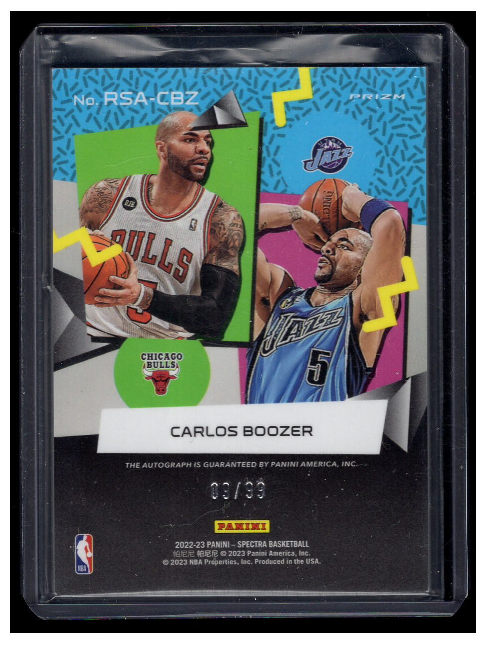 2022-23 Panini Spectra RetroSpect Autographs #RSA-CBZ Carlos Boozer #'d /99 (Chicago Bulls)