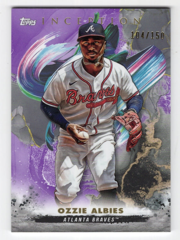 2023 Topps Inception #84 Ozzie Albies Purple #'d 104/150 (Braves)