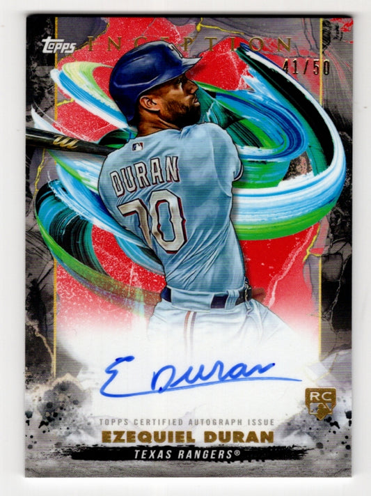 2023 Topps Inception Ezequiel Duran Auto #'d /50 #BRES-ED (RANGERS)