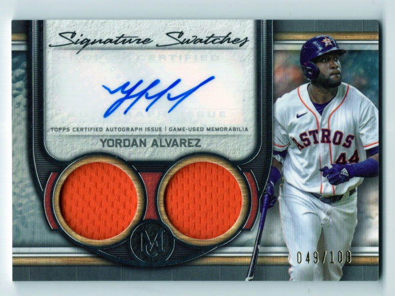 2023 Topps Museum Collection Yordan Alvarez Signature Swatches ...