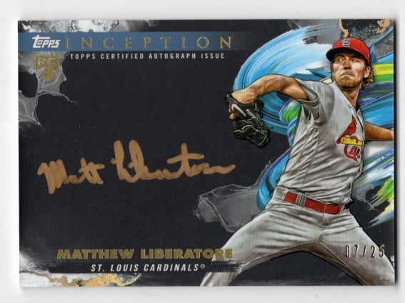 2023 Topps Inception Matthew Liberatore Auto Gold #'d /25 Rookie (Cardinals)