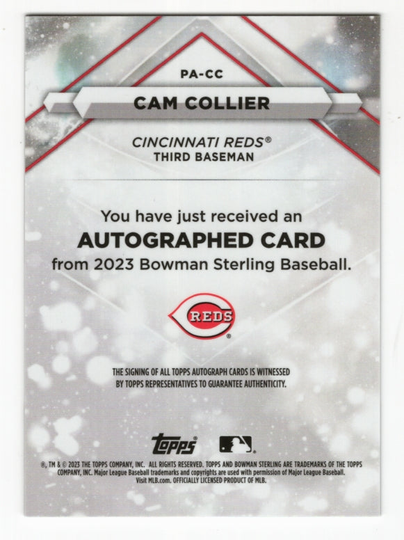 2023 Bowman Sterling Cam Collier On-Card Auto #PA-CC (Reds)