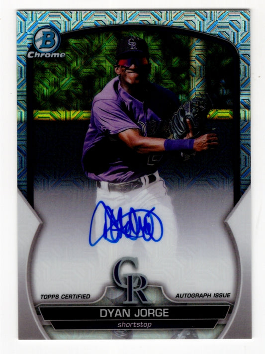 2023 Bowman Chrome Mojo Dyan Jorge On-Card Auto #BCMA-DJG (Rockies)