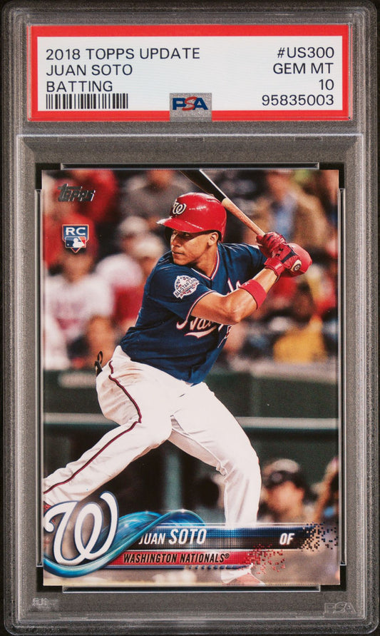 2018 Topps Update Juan Soto #US300 Batting Rookie Card (PSA 10)