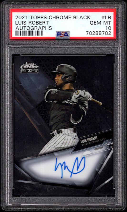 2021 Topps Chrome Black #CBA-LR Luis Robert Autograph (Chicago White Sox) PSA GRADED 10