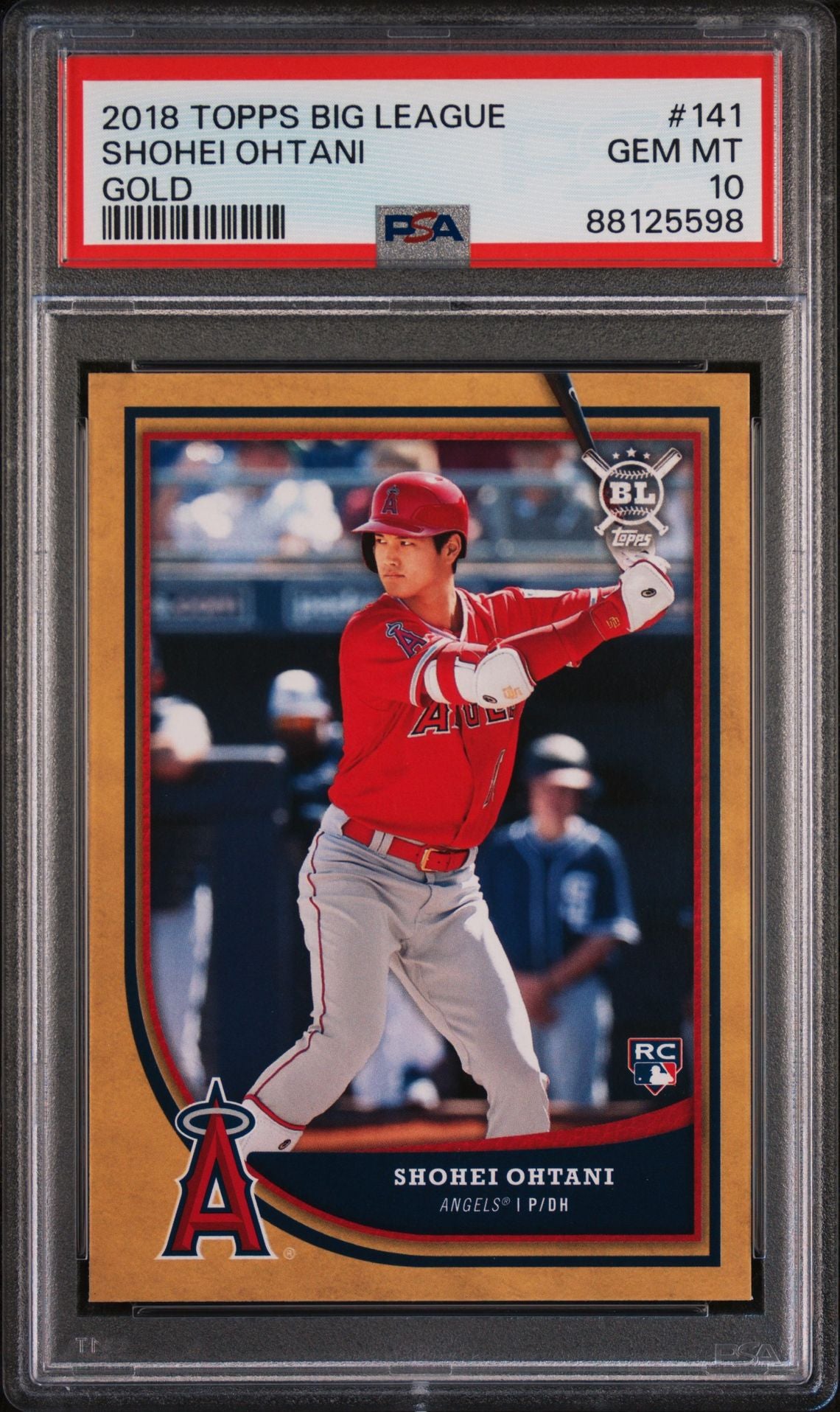 2018 Topps Big League #141 Shohei Ohtani Gold Rookie RC (Angels) PSA 10