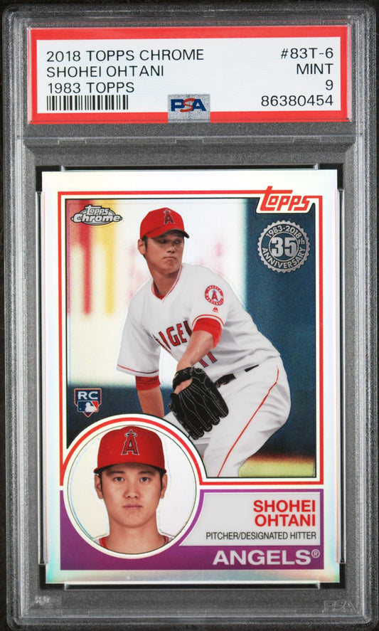 2018 Topps Chrome #83T-6 Shohei Ohtani "1983 Topps" Rookie RC (Los Angeles Angels) PSA 9 Mint