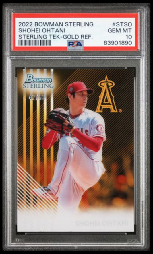 2022 Bowman Sterling Sterling Tek Stso Shohei Ohtani Gold Refractor (Angels) Graded PSA 10