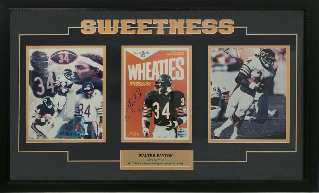 Walter Payton Autographed Framed Picture (Chicago Bears) w/ COA