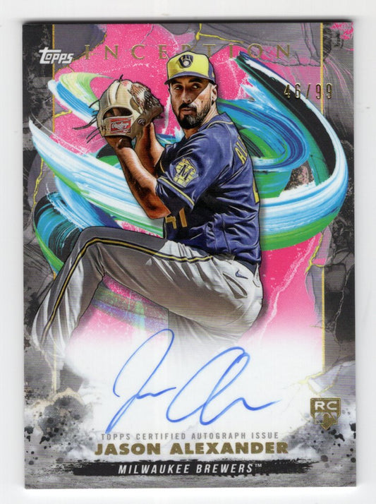 2023 Topps Inception Jason Alexander #BRES-IA Rookie #'d /99 (Brewers)