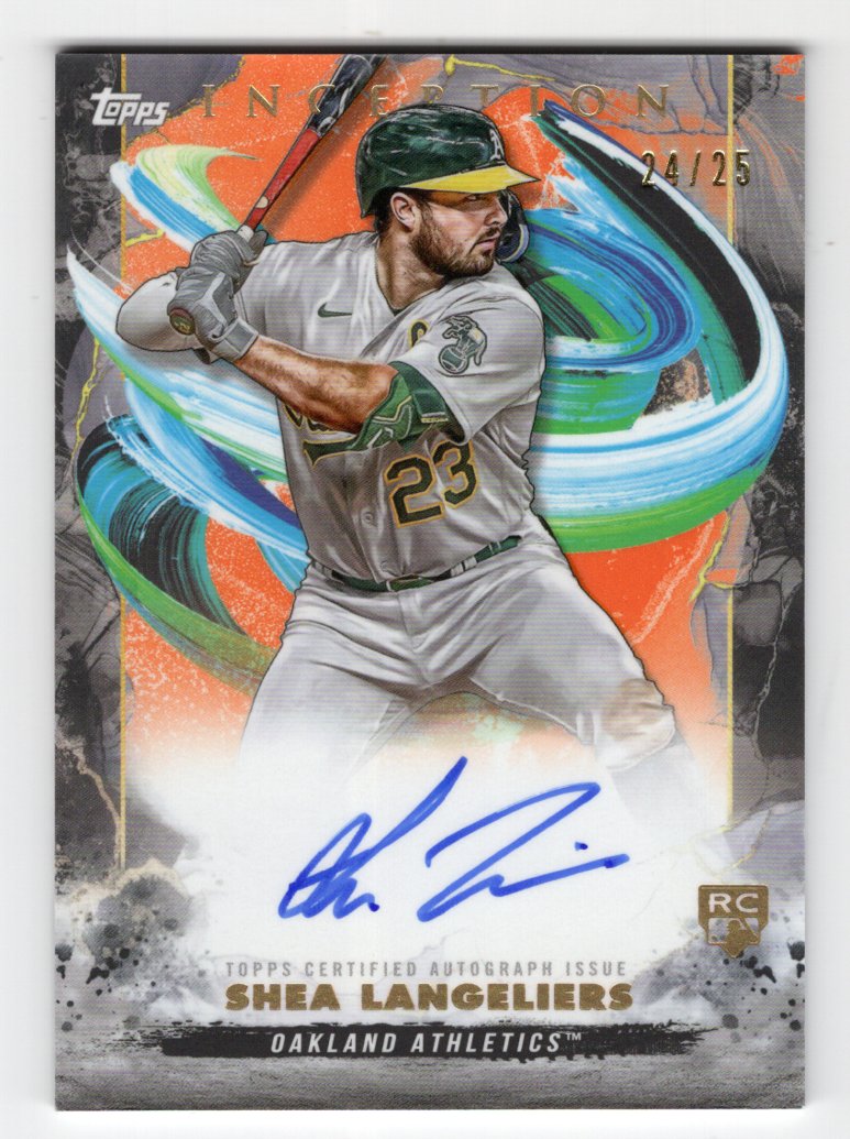 2023 Topps Inception Shea Langeliers #BRES-SL Rookie Orange #'d /25 (Oakland A's)