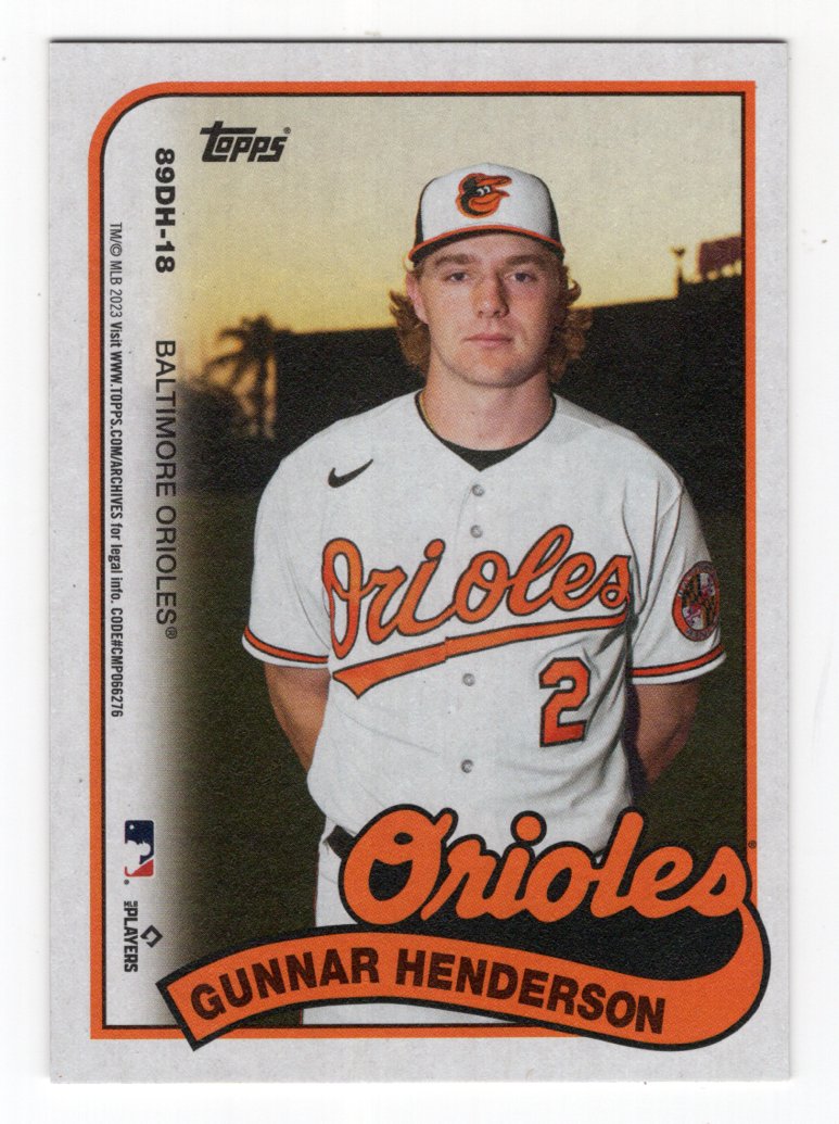 2023 Topps Archives Adley Rutschman / Gunnar Henderson #89DH-18 1989 Double Header (Orioles)