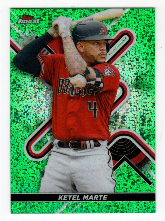 2022 Topps Finest Ketel Marte #29 Green Speckle Refractor #'d /125 (Diamondbacks)