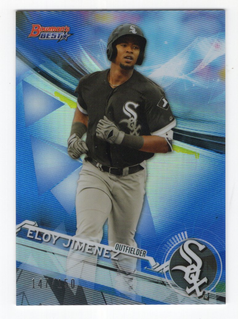 2017 Bowman's Best Eloy Jimenez Blue Refractor #TP-22 Top Prospect #'d /150 (White Sox)