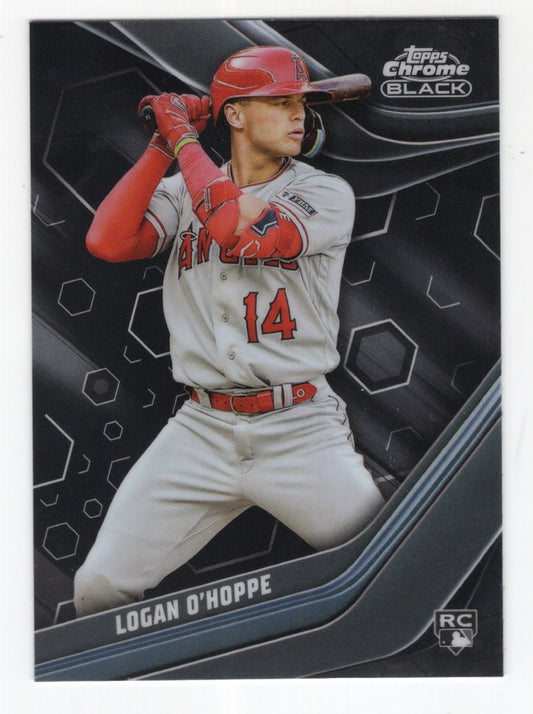 2023 Topps Chrome Black Logan O'Hoppe Rookie Card RC #42 (Angels)