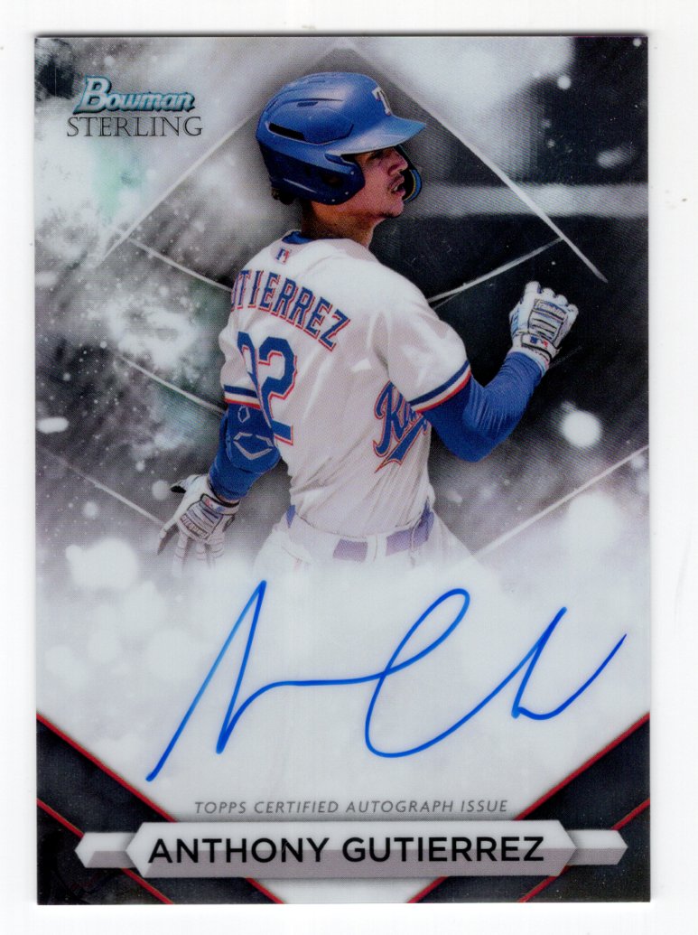 2023 Bowman Sterling Anthony Gutierrez Prospect Autograph #PA-AG (Rangers)