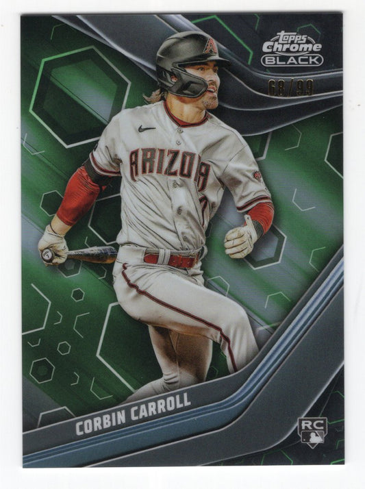 2023 Topps Chrome Black Corbin Carroll Green Wave Refractor Rookie #'d 68/99 (Diamondbacks)