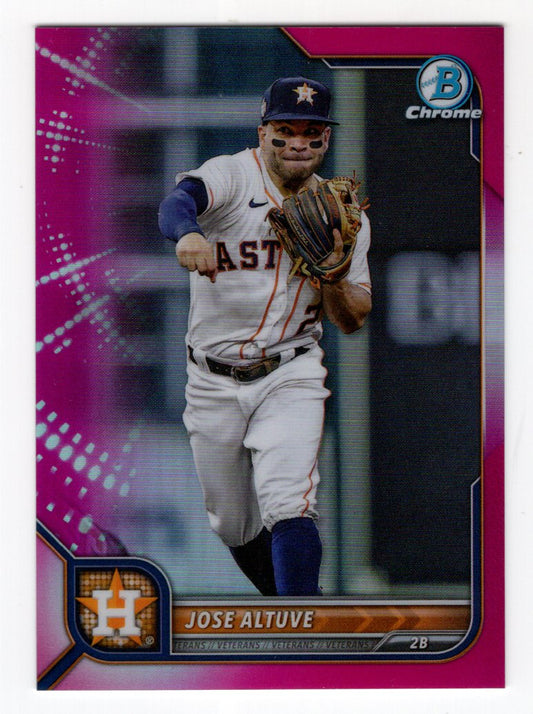 2022 Bowman Chrome Jose Altuve #9 Pink Fuchsia #'d /299 (Astros)