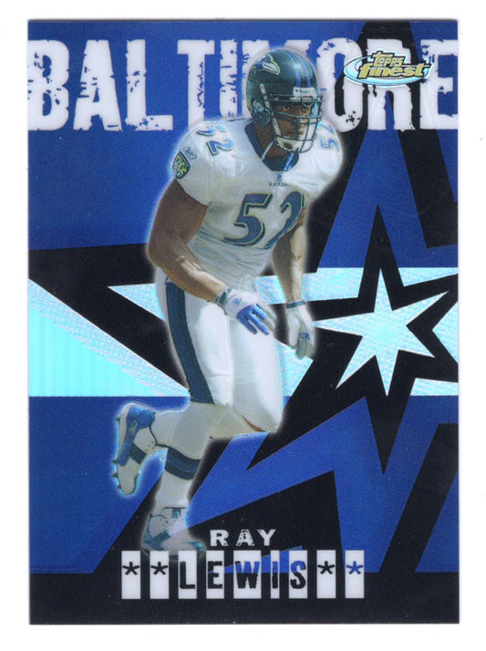 2004 Topps Finest Ray Lewis #14 Refractor #'d /199  (Baltimore Ravens)