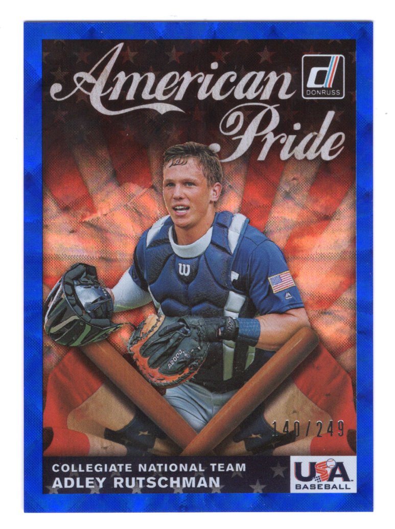 2019 Panini Donruss American Pride Blue #'d /249 Adley Rutschman #AP15 (Orioles)