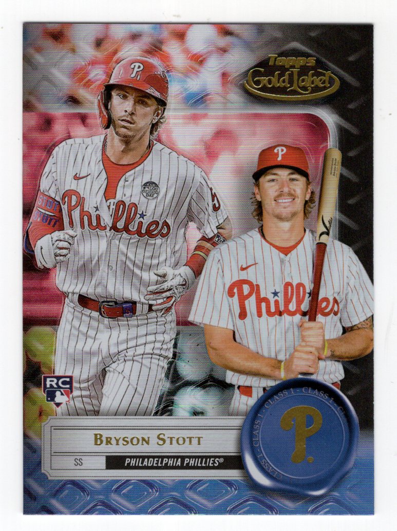 2022 Topps Gold Label Class 1 Black Parallel Bryson Stott RC Rookie #76 (Phillies)