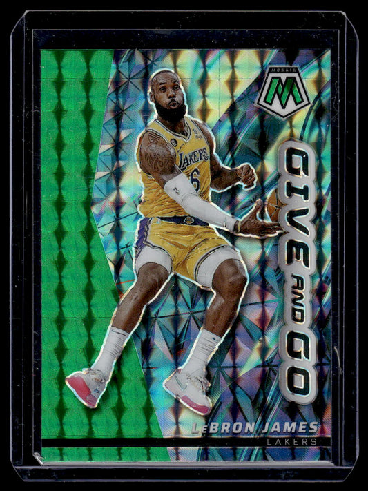 2022-23 Panini Mosaic "Give and Go" Insert Card #3 Lebron James (Lakers)