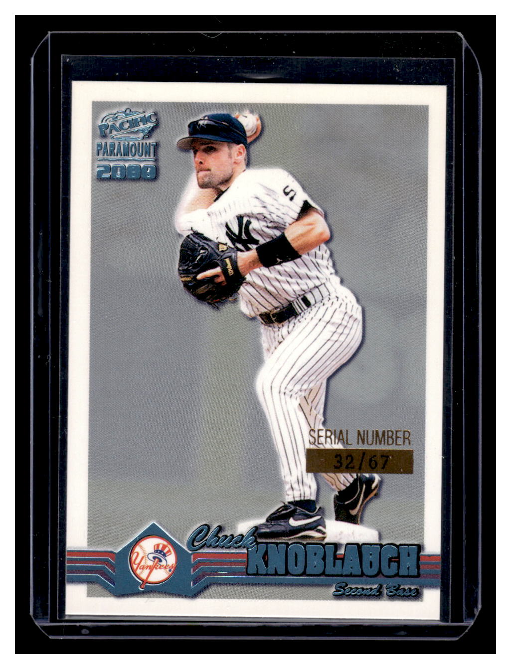 2000 Pacific Paramount #160 Chuck Knoblauch Platinum Blue #'d /67 (New York Yankees)