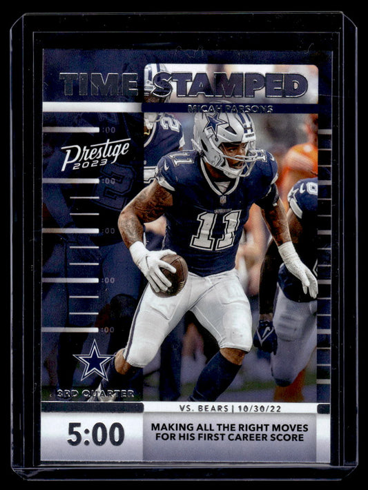 2023 Panini Prestige "Time Stamped" #2 Micah Parsons (Dallas Cowboys)