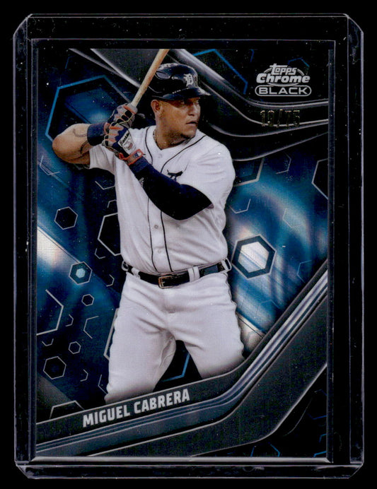 2023 Topps Chrome Black Miguel Cabrera Blue Wave #'d /75 (Detroit Tigers)