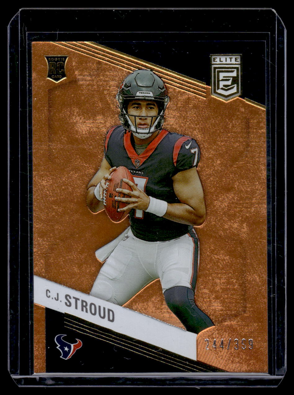 2023 Donruss Elite #112 C.J. Stroud Orange #'d /399 Rookie RC (Houston Texans)