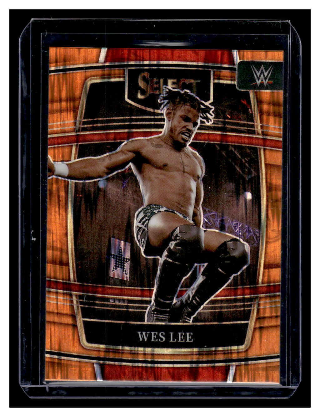 2022 Select WWE Orange Flash Prizm Concourse Level Wes Lee #70