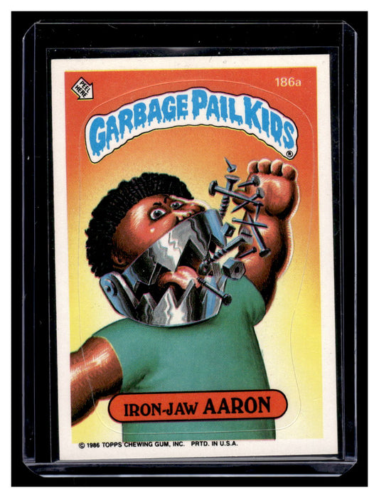 1986 Topps Garbage Pail Kids Series 4 Iron-jaw Aaron #186a