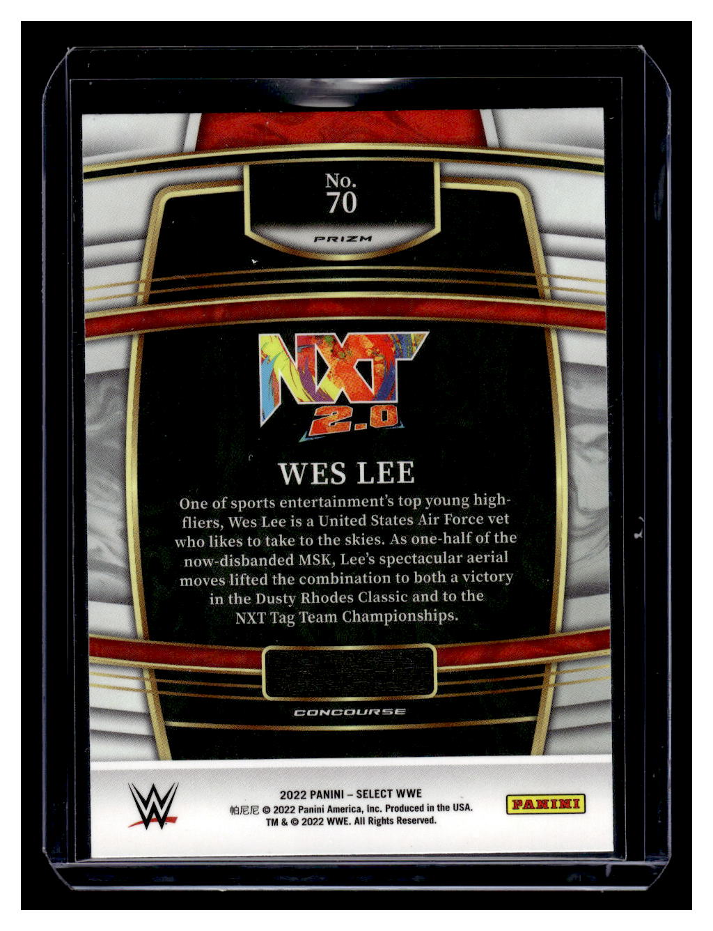 2022 Select WWE Orange Flash Prizm Concourse Level Wes Lee #70