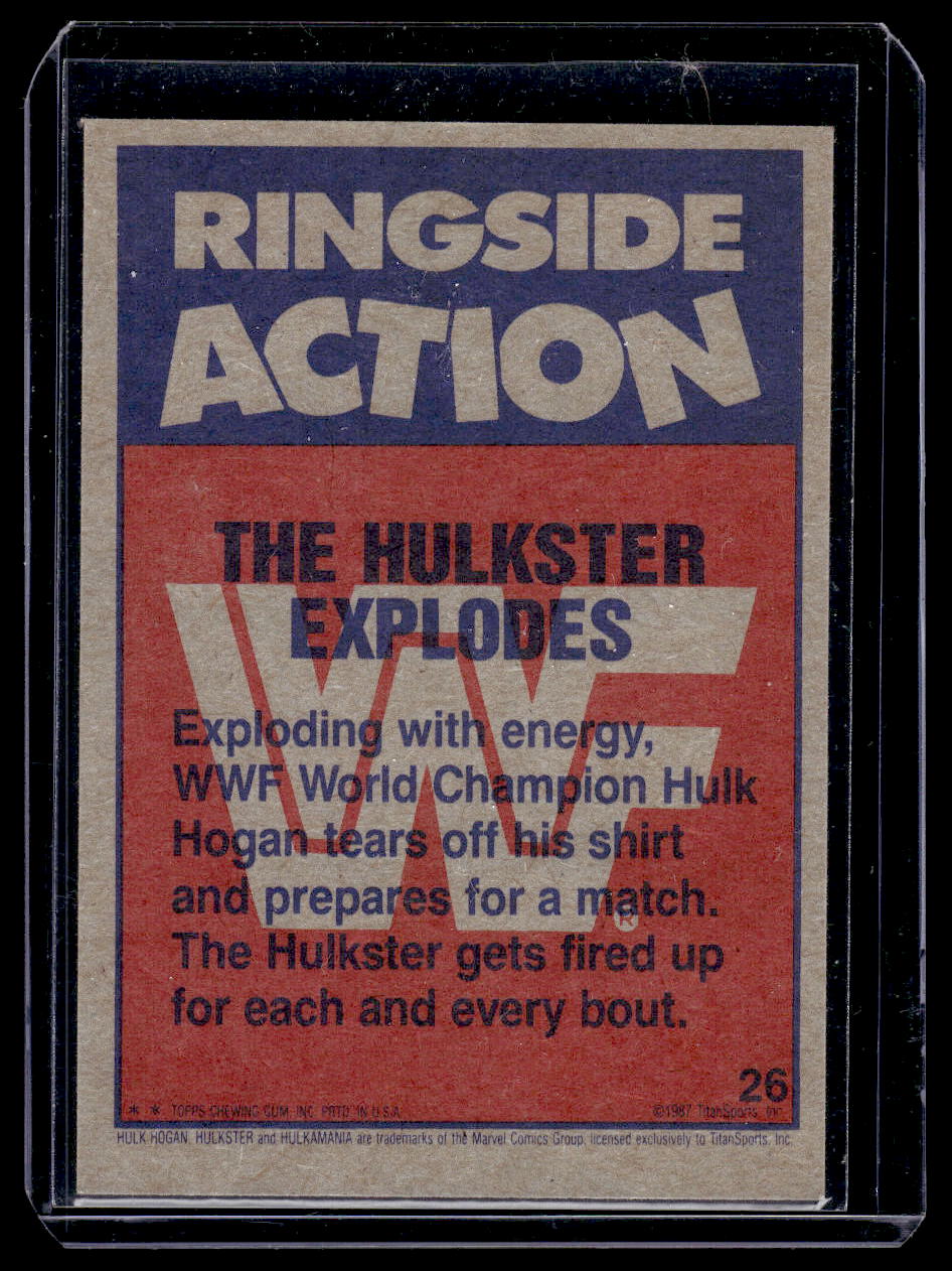 1987 Wrestle Mania III 3 The Hulkster Explodes "Hulk Hogan" Card #26