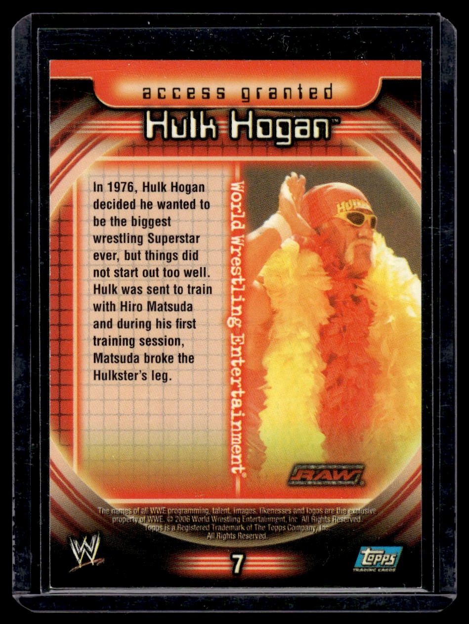 2006 Topps WWE Restricted Access Card #7 Hulk Hogan