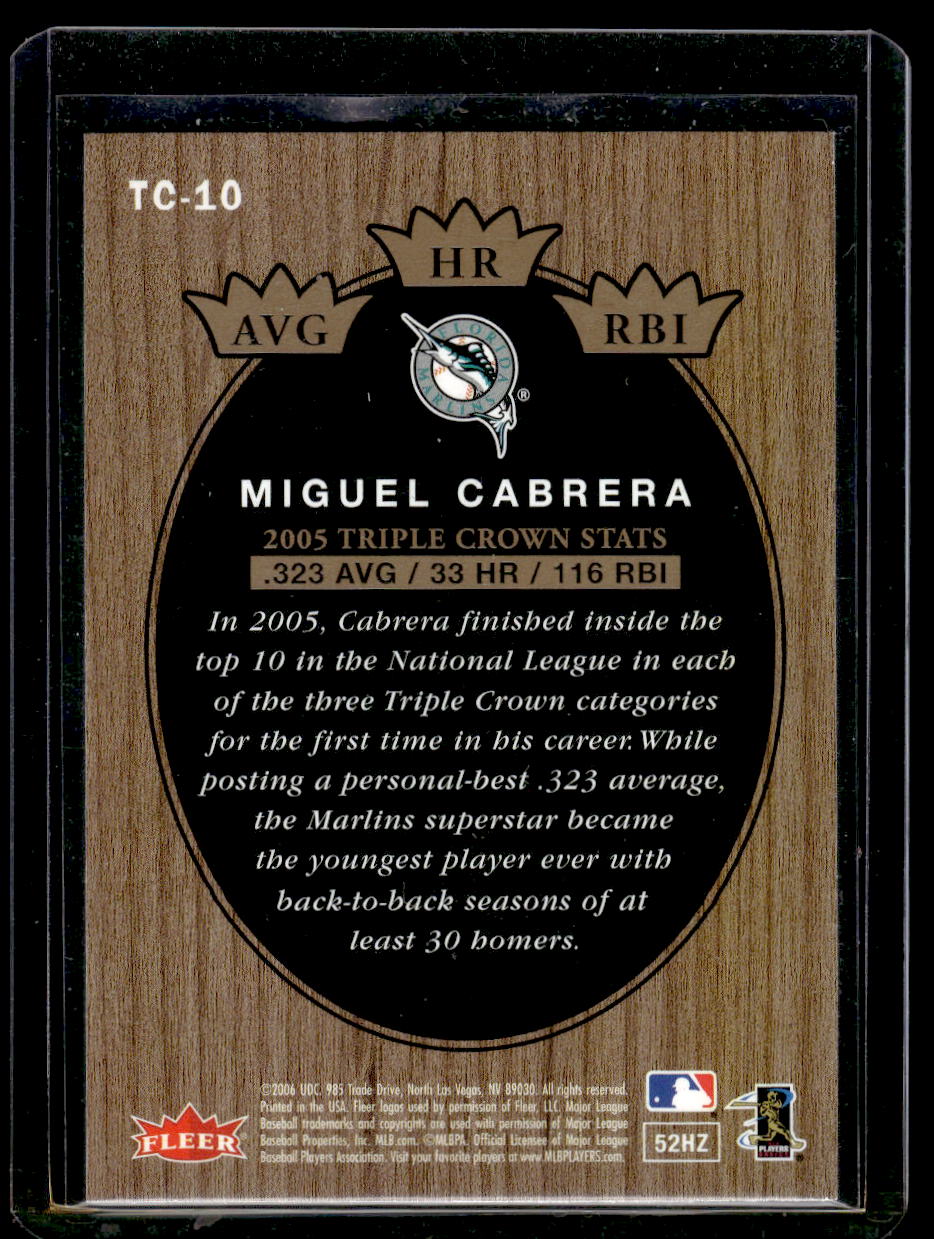 2006 Fleer Tradition Triple Crown Contenders #tC-10 Miguel Cabrera (Florida Marlins)