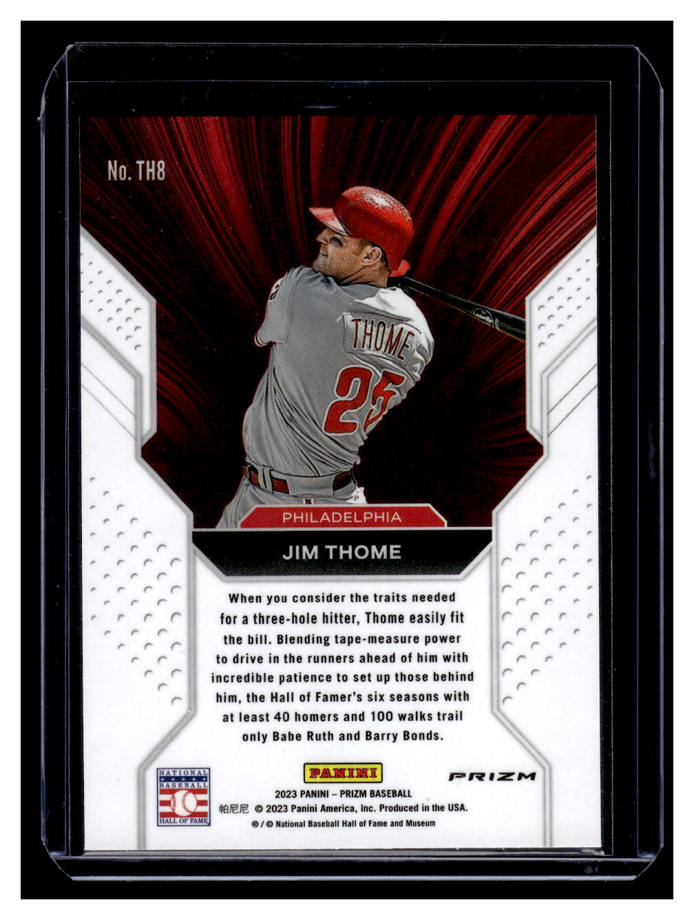 2023 Panini Prizm #TH8 "Three-Hole" Jim Thome (Philadelphia Phillies)